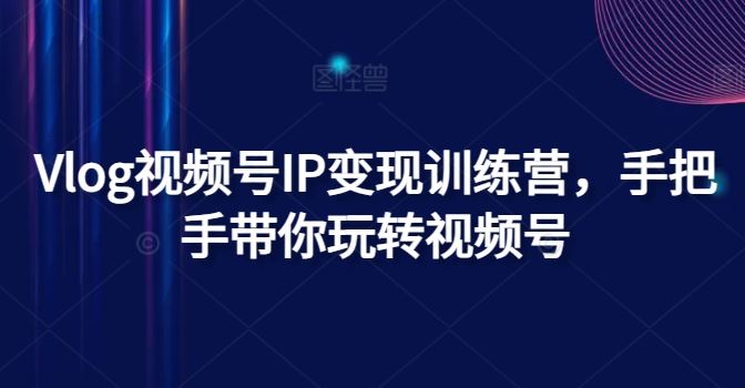 Vlog视频号IP变现训练营,手把手带你玩转视频号-网创资源站