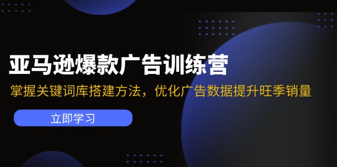 （11858期）亚马逊爆款广告训练营：掌握关键词库搭建方法，优化广告数据提升旺季销量-网创资源站