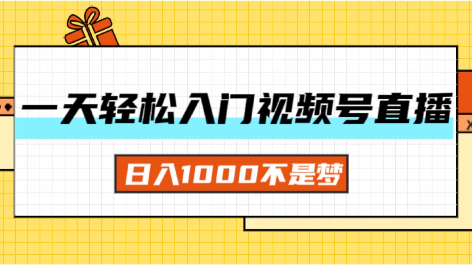 （11906期）一天入门视频号直播带货，日入1000不是梦-网创资源站
