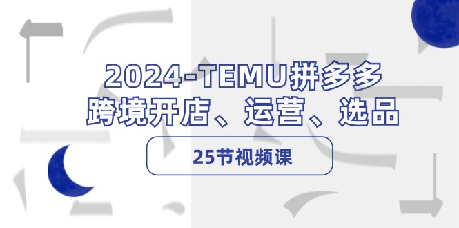 （12106期）2024-TEMU拼多多·跨境开店、运营、选品（25节视频课）-网创资源站
