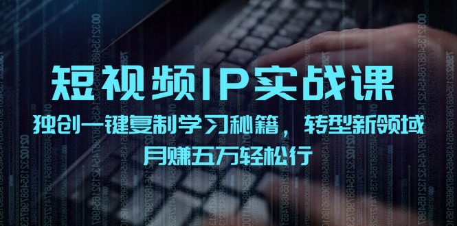 短视频IP实战课，独创一键复制学习秘籍，转战新领域，月赚五万轻松行-网创资源站