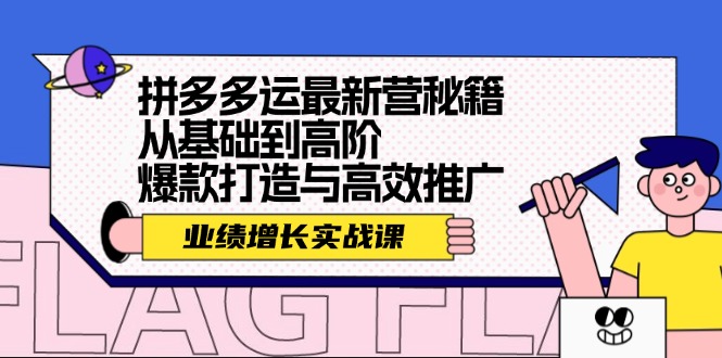 (12260期)拼多多运最新营秘籍:业绩 增长实战课,从基础到高阶,爆款打造与高效推广-网创资源站