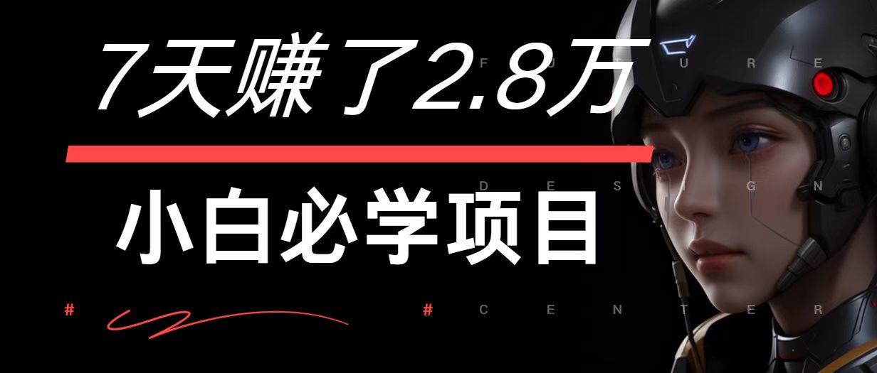 7天赚了2.8万！每单利润最少500+，轻松月入7万+小白有手就行-网创资源站