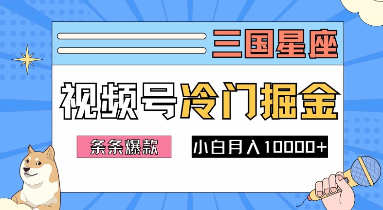 2024视频号三国冷门赛道掘金，条条视频爆款，操作简单轻松上手，新手小白也能月入1w-网创资源站
