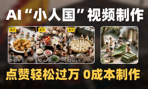 爆款1000W+播放微缩景观迷你小人国AI视频0成本制作全流程教学-网创资源站