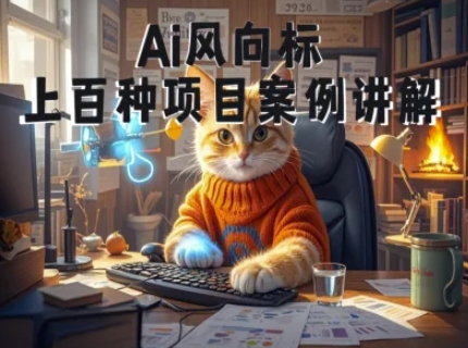 Ai风向标-附100种项目案例玩法-0基础小白到大神ai视频商业应用教学-网创资源站