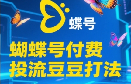 2025蝴蝶号付费投流豆豆打法，助新手快速掌握付费流量撬动自然流的核心玩法-网创资源站