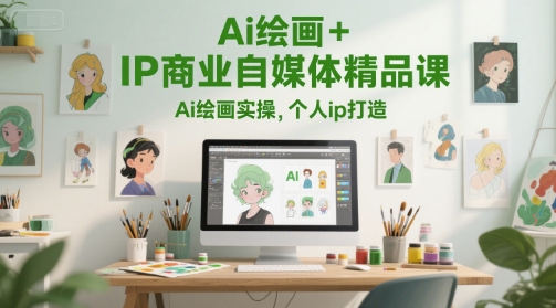 Ai绘画+IP商业自媒体精品课，Ai绘画实操，个人ip打造-网创资源站