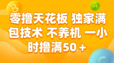 零撸天花板，独家满包技术 不养机 一小时撸满50+【揭秘】-网创资源站