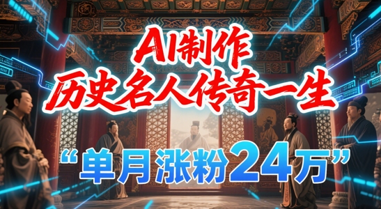 暴力起号！用AI制作历史名人传奇一生，单月涨粉24W，涨粉+变现赛道黑马来了-网创资源站