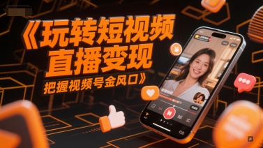 玩转短视频直播变现，把握视频号金风口-网创资源站