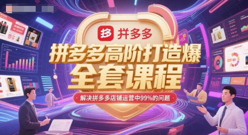 拼多多高阶打造爆款全套课程，解决拼多多店铺运营中99%的问题-网创资源站