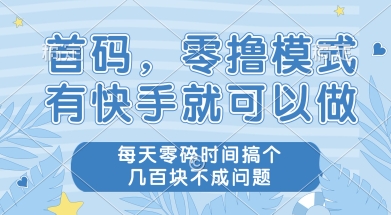首码零撸项目，有快手就可以做，每天业务时间搞个几张不是问题【揭秘】-网创资源站