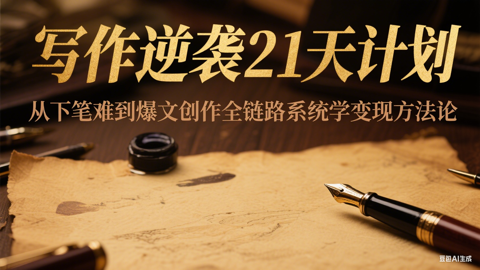 写作逆袭21天计划：从下笔难到爆文创作全链路系统学变现方法论-网创资源站