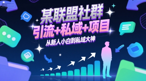 某联盟社群，引流+私域+项目，从新人小白到私域大神-网创资源站