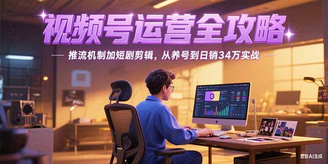 2025视频号运营全攻略，推流机制加短剧剪辑，从养号到日销34万实战-网创资源站