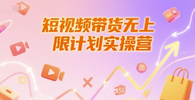 短视频带货无上限计划实操营，新人短视频带货工具流养号破播文案运营篇课程-网创资源站