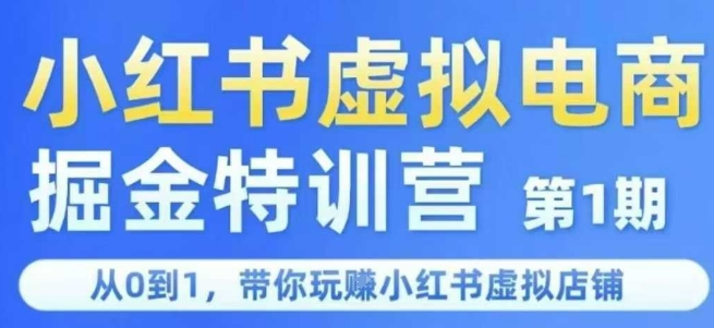 小红书虚拟电商掘金特训营第1期，从0到1，带你玩转小红书虚拟店铺-网创资源站