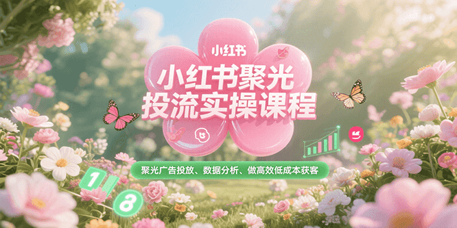 小红书聚光投流实操课程，聚光广告投放、数据分析、做高效低成本获客-网创资源站