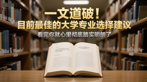 付费文章：一文道破！目前最佳的大学专业选择建议，看完你就心里彻底踏实明朗了-网创资源站