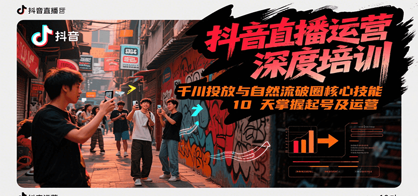 抖音直播运营深度培训，千川投放与自然流核心技能，10天掌握起号及运营(6-7月新课)-网创资源站