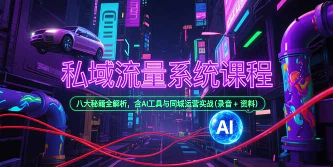 私域流量系统课程，八大秘籍全解析，含AI工具与同城运营实战(录音+资料-网创资源站