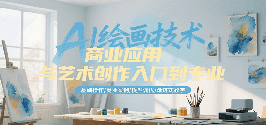 AI绘画技术商业应用与艺术创作入门到专业，基础操作/商业案例/模型调优/渐进式教学-网创资源站