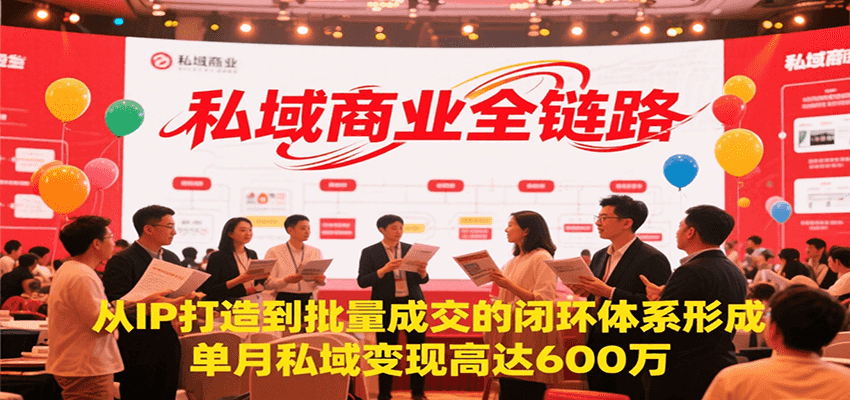 私域商业全链路，从IP打造到批量成交的闭环体系形成，单月私域变现600万-网创资源站