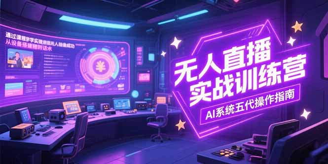 无人直播实操训练营，从设备搭建到话术，AI系统五代操作指南(7月更新-网创资源站