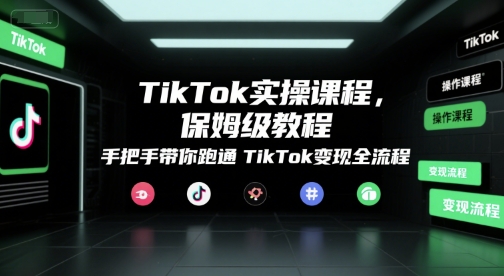 TikTok实操课程，保姆级教程，手把手带你跑通TikTok变现全流程-网创资源站