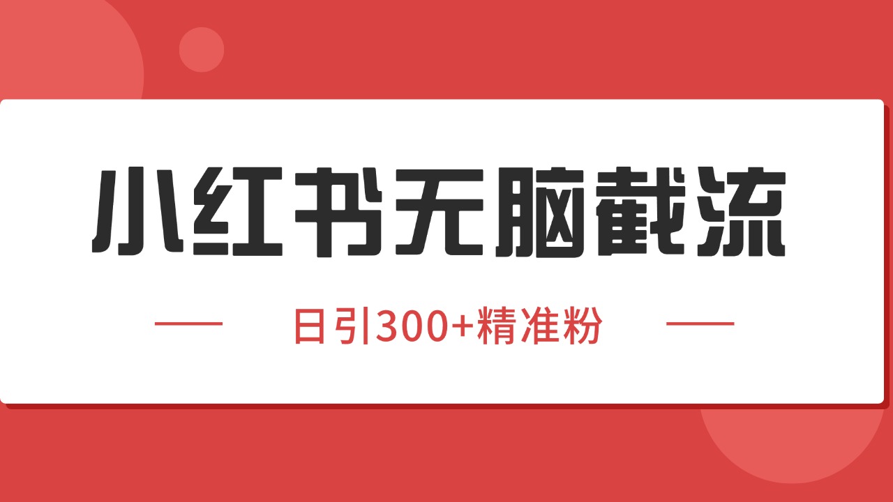小红书截流同行客源，独家野路子获客玩法 日引200+暴力获客-网创资源站