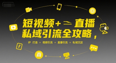 短视频+直播私域引流全攻略，IP打造 +视频引流 +直播引流 +私域沉淀-网创资源站