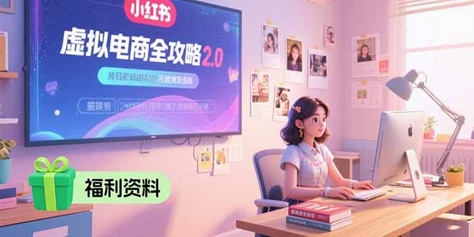 虚拟电商全攻略2.0，开店选品实操流程，账号定位、货源发布、笔记发布技巧-网创资源站