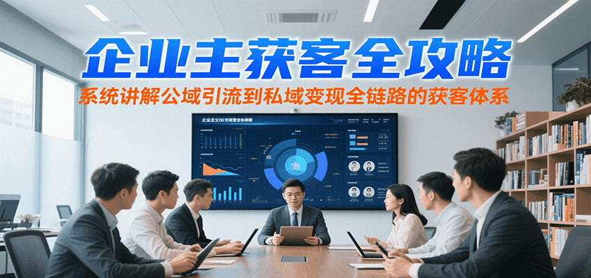 企业主获客全攻略，系统讲解公域引流到私域变现全链路的获客体系-网创资源站