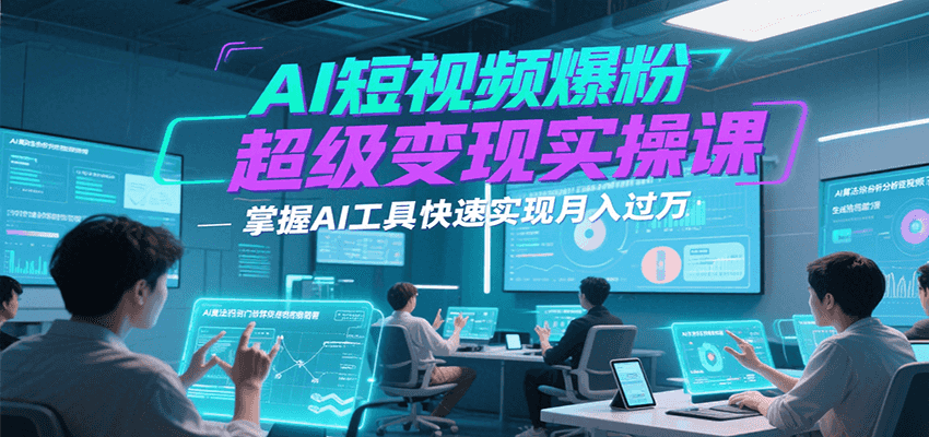 AI短视频爆粉超级变现实操课，掌握AI工具快速实现月入过万-网创资源站