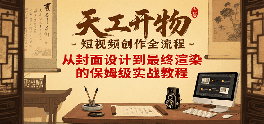 天工开物短视频创作全流程，从封面设计到最终渲染的保姆级实战教程-网创资源站