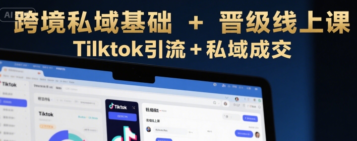 跨境私域基础+晋级线上课，Tilktok引流+私域成交-网创资源站
