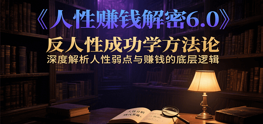 人性赚钱解密6.0，反人性成功学方法论，深度解析人性弱点与赚钱的底层逻辑-网创资源站