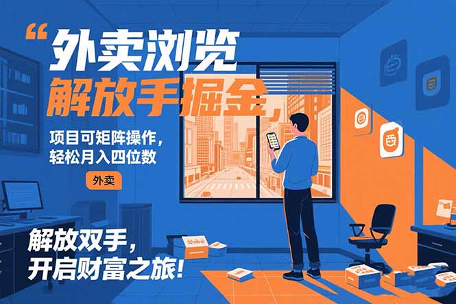 外卖浏览掘金项目 可矩阵操作 轻松日入500+-网创资源站