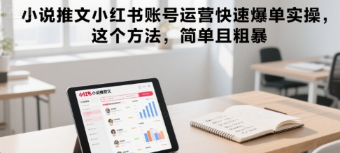小说推文小红书账号运营快速爆单实操，这个方法，简单且粗暴-网创资源站