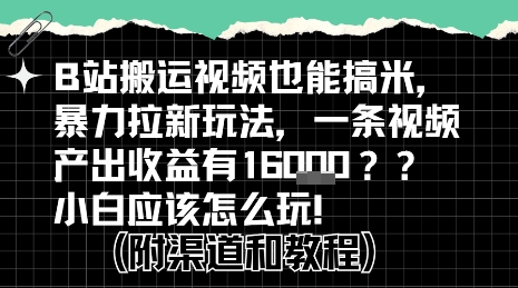 b站掘金计划？搬运视频也能挣拉新的收益，小白应该怎么玩！-网创资源站