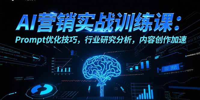 AI营销实战训练课：Prompt优化技巧，行业研究分析，内容创作加速-网创资源站