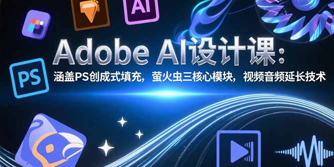Adobe AI设计课：涵盖PS创成式填充，萤火虫三核心模块，视频音频延长技术-网创资源站