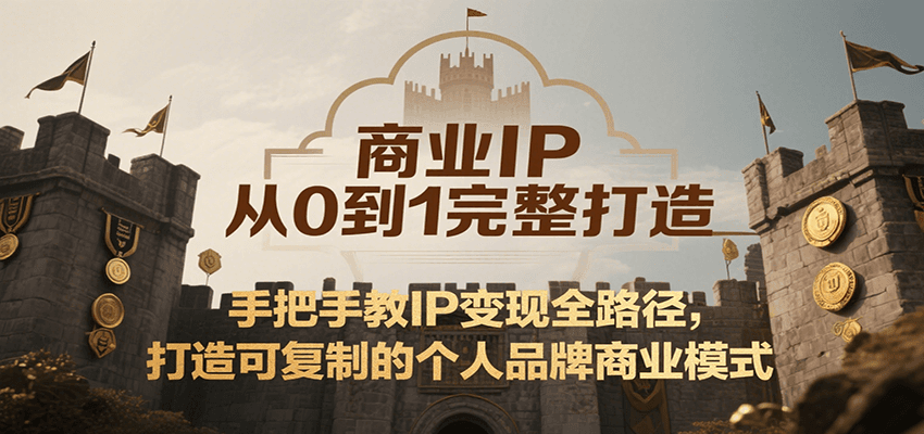 商业IP从0到1完整打造，手把手教IP变现全路径，打造可复制的个人品牌商业模式-网创资源站