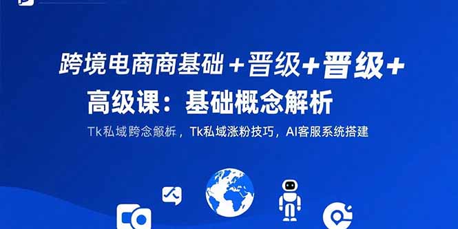 跨境电商基础+晋级+高级课：基础概念解析,Tk私域涨粉技巧,AI客服系统搭建-网创资源站