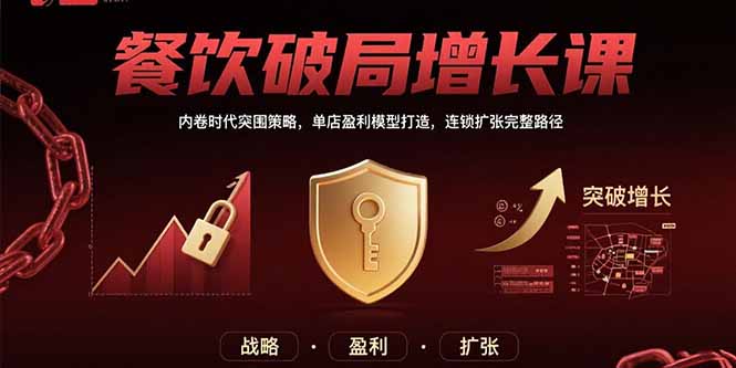 餐饮破局增长课：内卷时代突围策略，单店盈利模型打造，连锁扩张完整路径-网创资源站