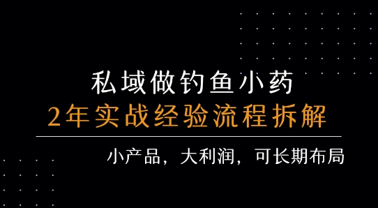 私域做钓鱼小药 每单利润3张+ 详细流程拆解-网创资源站