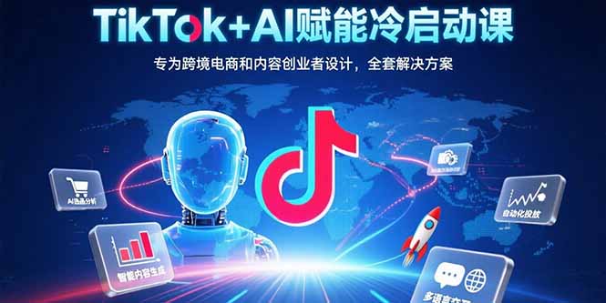 TikTok+AI赋能冷启动课：专为跨境电商和内容创业者设计，全套解决方案-网创资源站