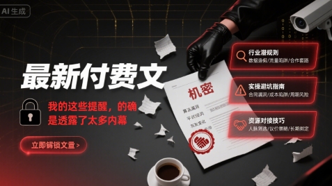 最新付费文：我的这些提醒，的确是透露了太多内幕-网创资源站