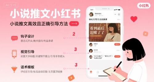 小说推文小红书高转化引导方法实操课，小说推文高效且正确引导方法-网创资源站